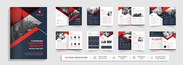 16 page modern bifold business brochure template annual report design