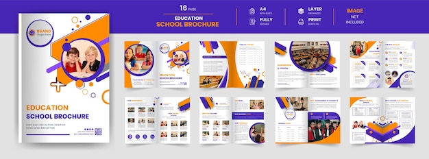 16 Page modern new year education school admission brochure company profile and annual report design