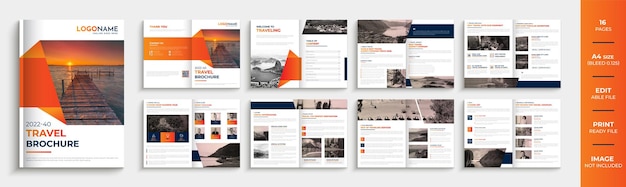 16 Page travel agency brochure design multipurpose travel agency template layout design