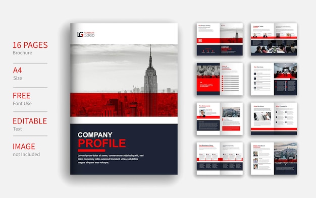 16 pages corporate brochure template layout