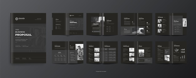 16 pages corporate business brochure design template annual report or company profile for marketing