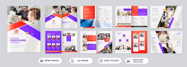 Vector 16 pages corporate business brochure templates