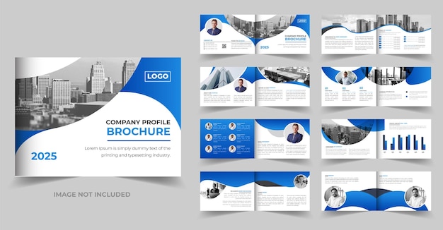 16 pages landscape company profile brochure design or multipage brochure template design