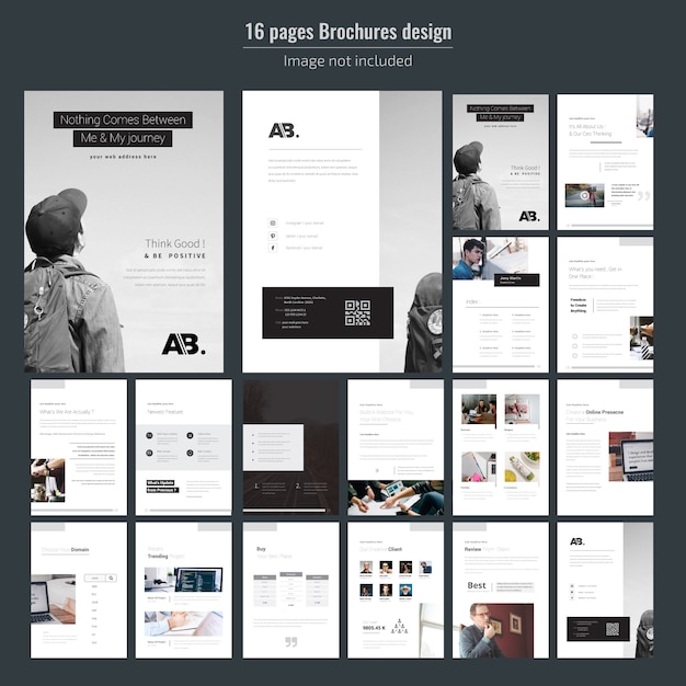 Vector 16 pages minimal business brochure template