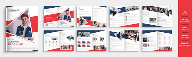 16 pagina's creatieve bedrijfsprofiel brochure ontwerp lay-out