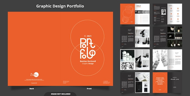 Vector 16 pagina's minimalistisch portfolio-ontwerp