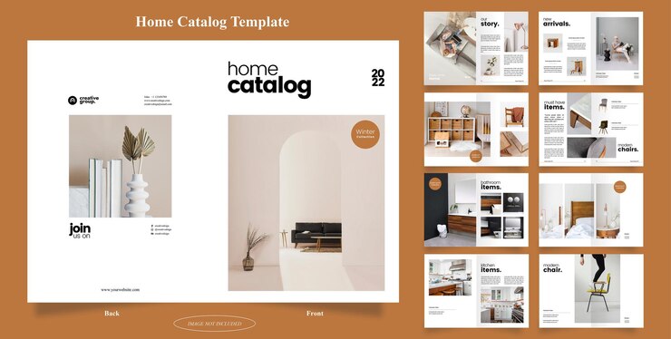 Vector 16 pagina's van de homecatalogusbrochure