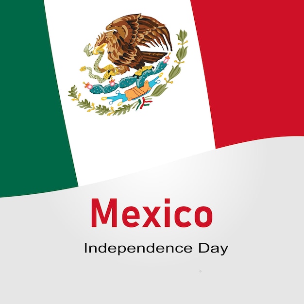 Vector 16 september, mexico happy independence day greeting card, banner. waving mexican flag. patriotic symbolic background. vector illustration in a green and red color.
