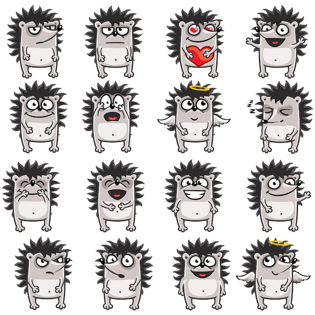 16 smiley hedgehogs individually grouped for easy copy-n-paste.(1)