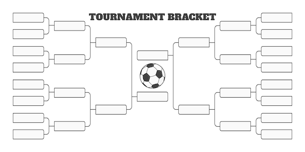 16 soccer team tournament bracket championship template flat style design vector illustration