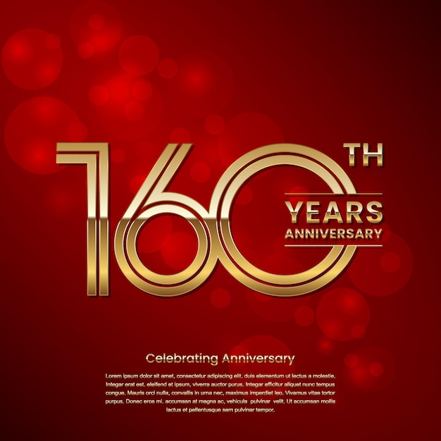 160 year anniversary Anniversary logo design with double line concept Logo Vector Template