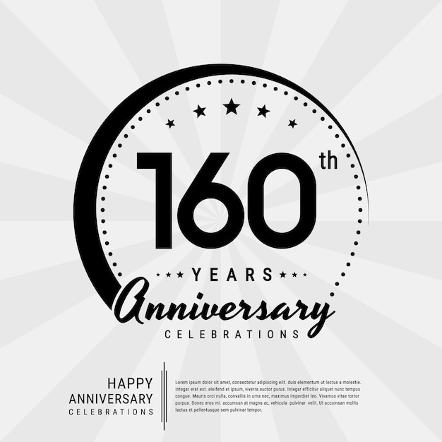 160e jaar verjaardag ontwerp sjabloon sjabloon vectorillustratie