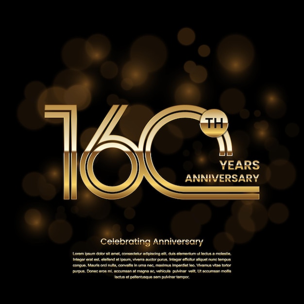 160th Anniversary Anniversary logo design with double line concept Vector Template