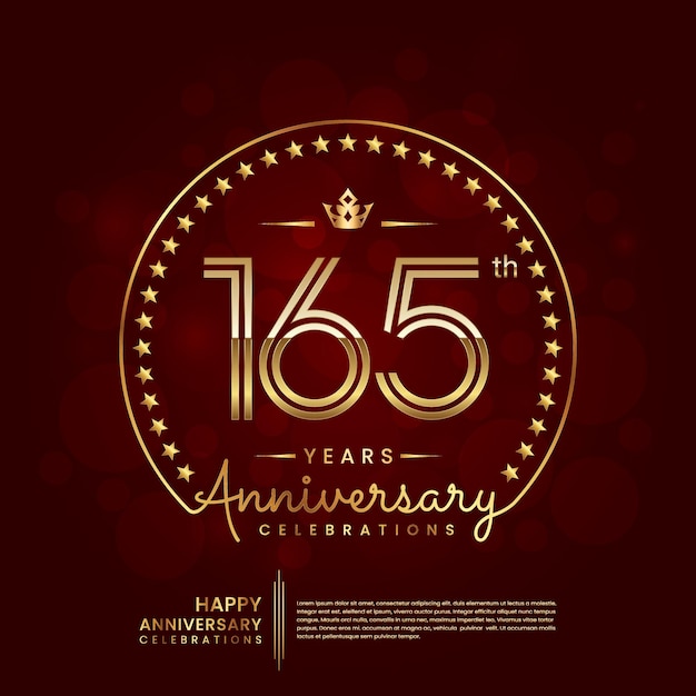 165 year anniversary logo in golden color