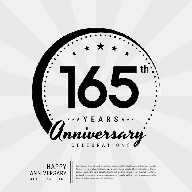 165e jaar verjaardag ontwerp sjabloon sjabloon vectorillustratie