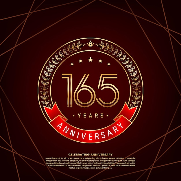 165th anniversary logo with golden laurel wreath and double line number