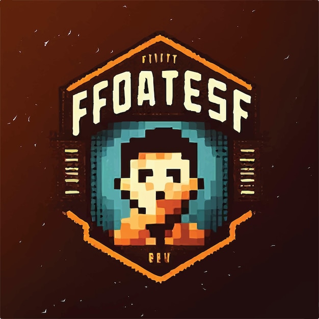 16bit pixel art logo design