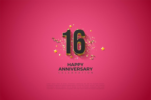 16th anniversary template with a simple and elegant concept.