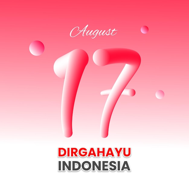 Vector 17 agustus dirgahayu indonesië-sjabloon voor sociale media