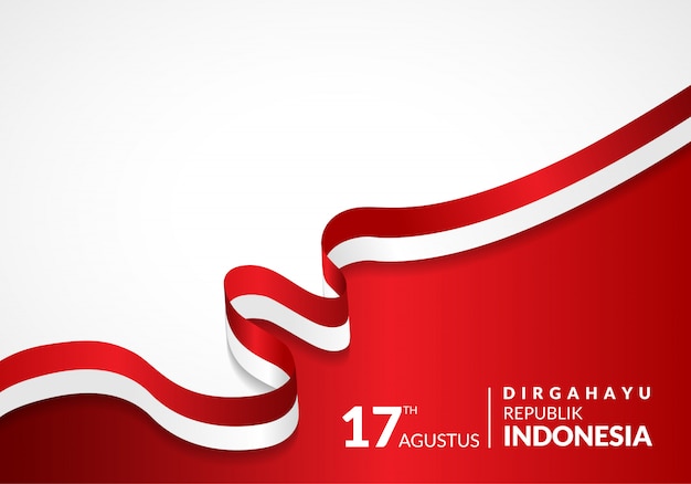 8月17日。インドネシアハッピー独立記念日のグリーティングカード