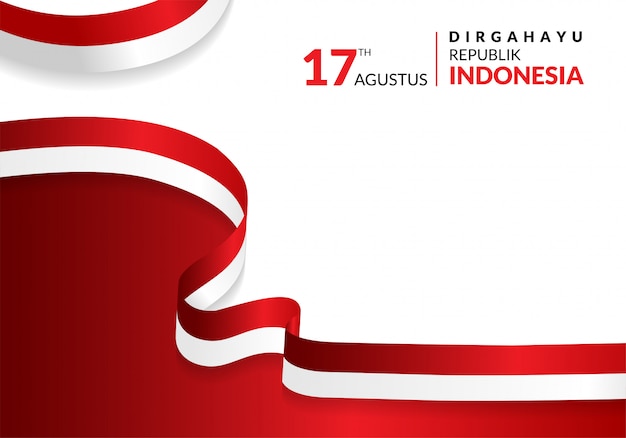 17 August. Indonesia Happy Independence Day greeting card