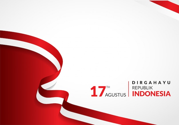 17 agosto. cartolina d'auguri felice festa dell'indipendenza dell'indonesia