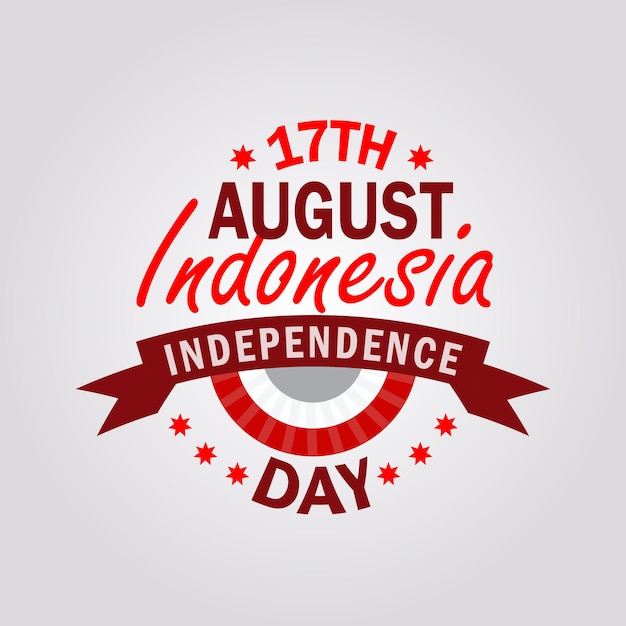 8月17日インドネシア独立記念日グリーティングカード付き背景インドネシア国旗プレミアム付き