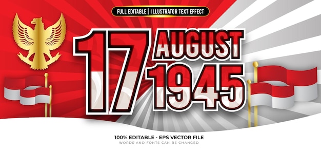 17 AUGUST INDONESIA MERDEKA TEXT EFFECT TEMPLATE