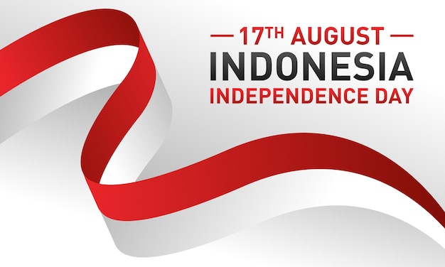 17 augustus 1945 happy indonesia onafhankelijkheidsdag Banner wenskaart poster met belettering van dirgahayu republik indonesia Wapperende vlaggen van indonesië