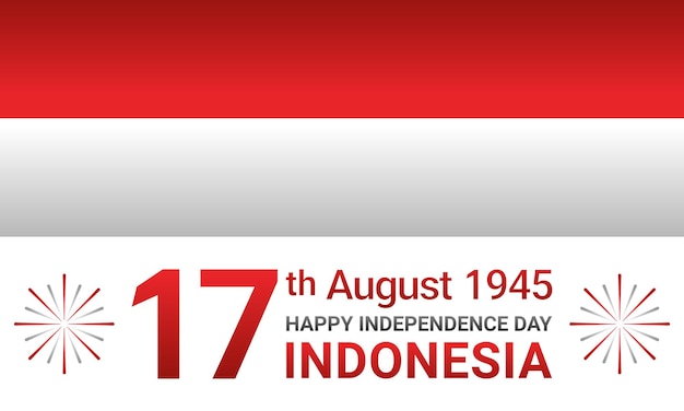 17 augustus 1945 happy indonesia onafhankelijkheidsdag banner wenskaart poster met belettering van dirgahayu republik indonesia wuivende vlaggen van indonesië