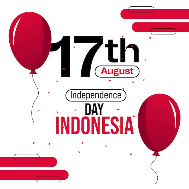 17 augustus Happy Independence Day Indonesië social media post sjabloonontwerp