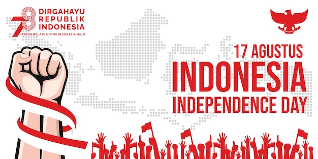 17 augustus Indonesië Happy Independence Day banner wenskaart achtergrond vector