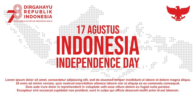 17 augustus Indonesië Happy Independence Day banner wenskaart achtergrond vector
