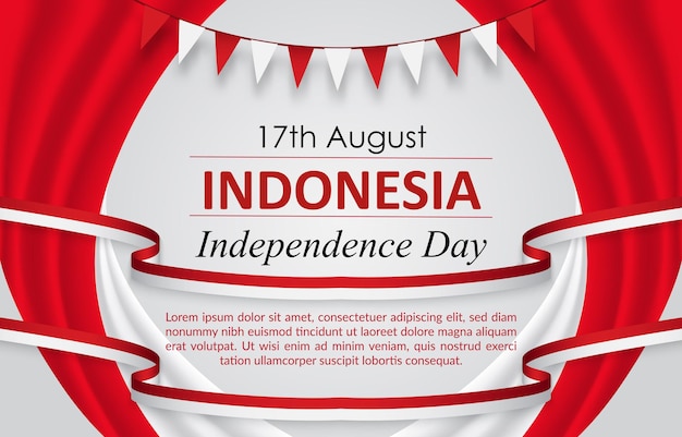 17 augustus Indonesische onafhankelijkheidsdag banner met abstracte gradiënt rode en witte achtergrond design1