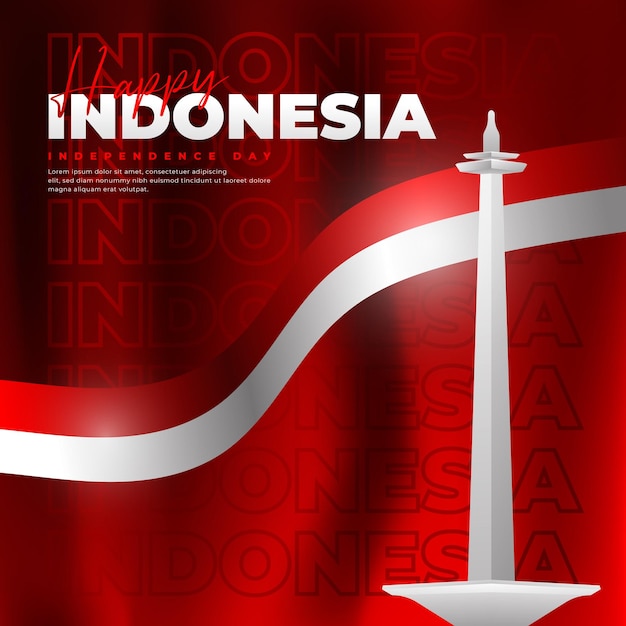 17 augustus Indonesische onafhankelijkheidsdag ontwerp geschikt voor posters banners social media posts