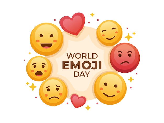 17 luglio world emoji day celebration design vector