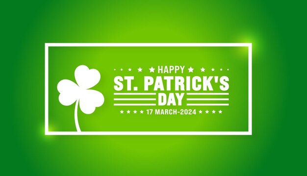 17 March is Happy St Patricks day background with green leaves background template St Patrick day