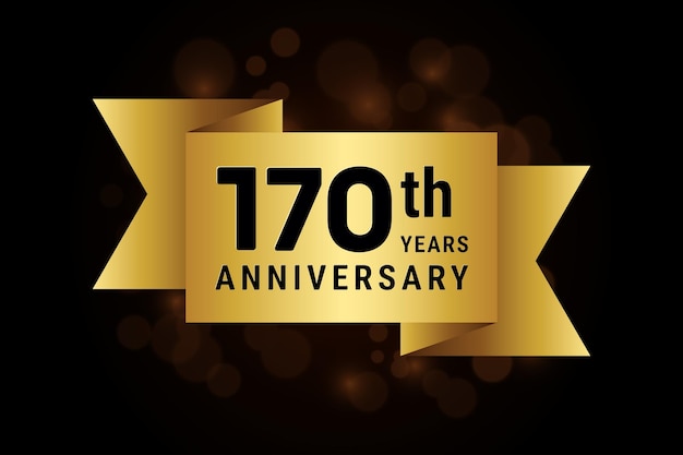 170e verjaardag viering sjabloonontwerp met gouden lint Logo vectorillustratie