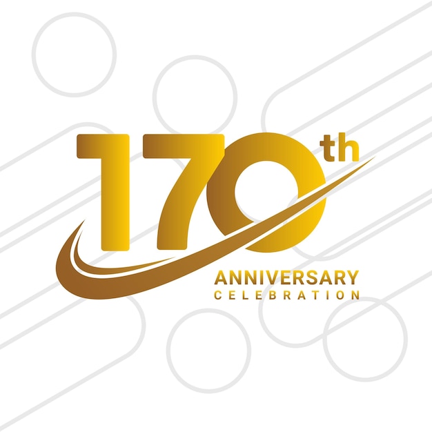 170th Anniversary Celebration logo type isolated on white background vector illustration
