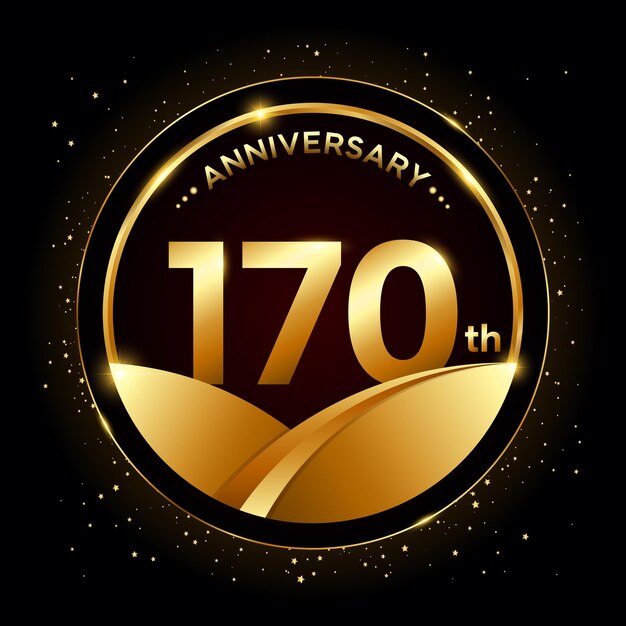 170-летие Золотой юбилей дизайн шаблона логотипа векторная иллюстрация