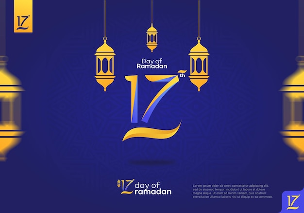 17e dag van Ramadan logo icoon