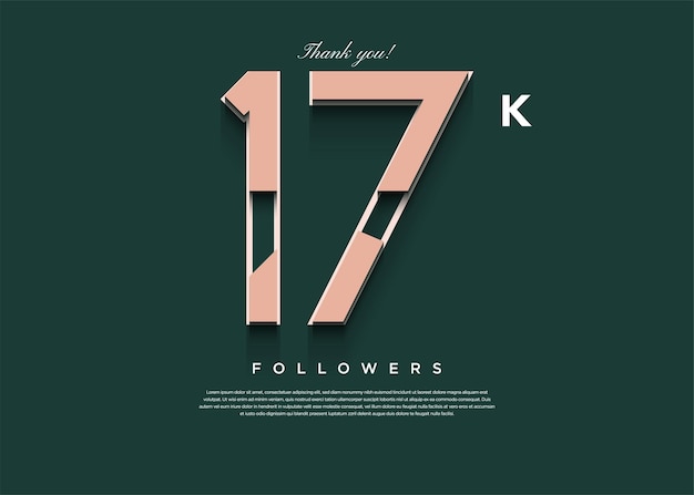 17k followers banner with simple background and concept