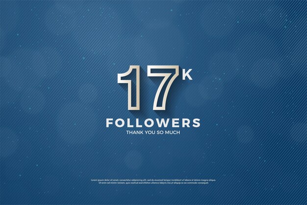 17k followers poster with perforated numbers illustration.