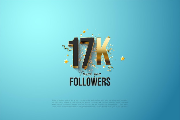 17k follower con numeri neri e tratti dorati