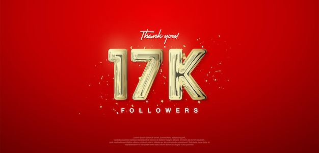 17k gold number thanks for followers posters social media post banners