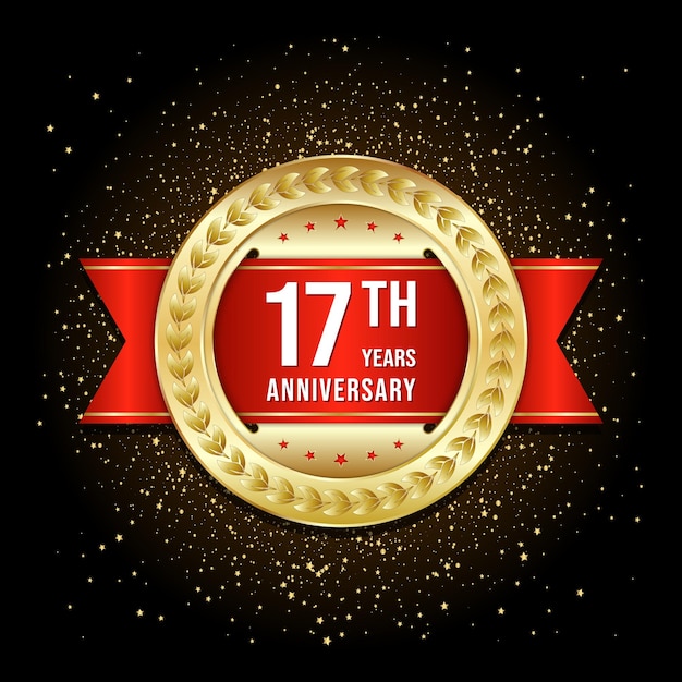 17th anniversary design template vector template illustration