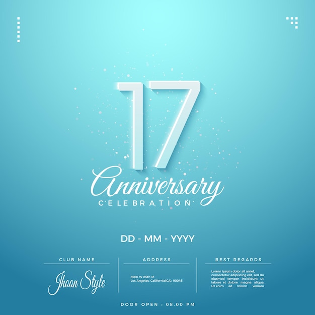 17th anniversary invitation with simple design