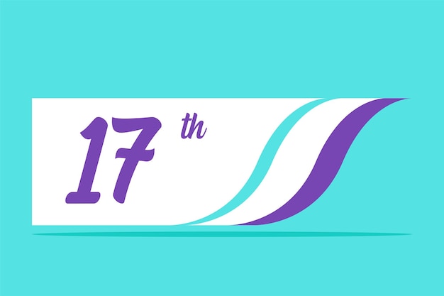 17th anniversary numbers logo template modern congratulation concept flat vector illustrations isolated