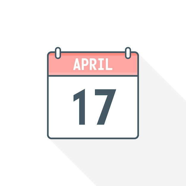 17th April calendar icon April 17 calendar Date Month icon vector illustrator