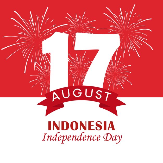 17th august indonesia independence day vector illustration for banner backgroundcard and wallpaper